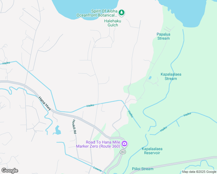 map of restaurants, bars, coffee shops, grocery stores, and more near 50 Kapuaimilia Place in Haiku-Pauwela