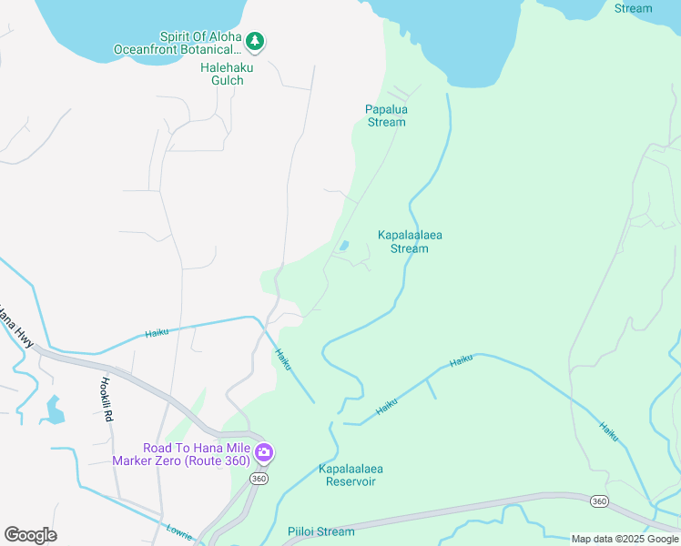 map of restaurants, bars, coffee shops, grocery stores, and more near 565 Kulike Road in Haiku-Pauwela