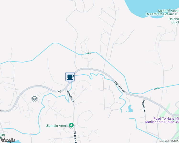map of restaurants, bars, coffee shops, grocery stores, and more near 4500 Hana Highway in Hana