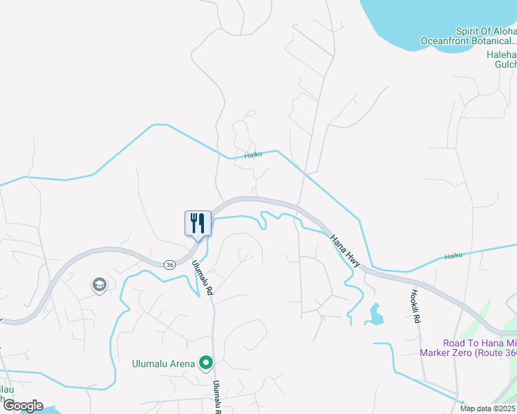 map of restaurants, bars, coffee shops, grocery stores, and more near 4500 Hana Highway in Hana