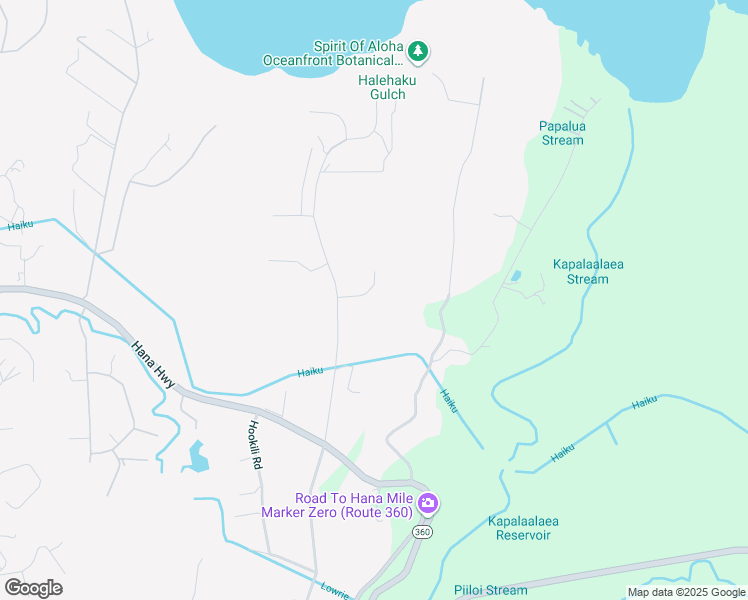 map of restaurants, bars, coffee shops, grocery stores, and more near 50 Kapuaimilia Place in Haiku-Pauwela