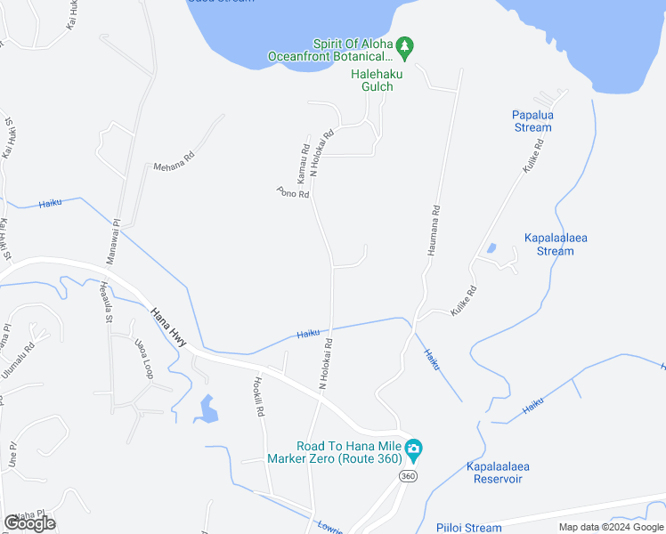 map of restaurants, bars, coffee shops, grocery stores, and more near 0 Kapuaimilia Place in Haiku-Pauwela
