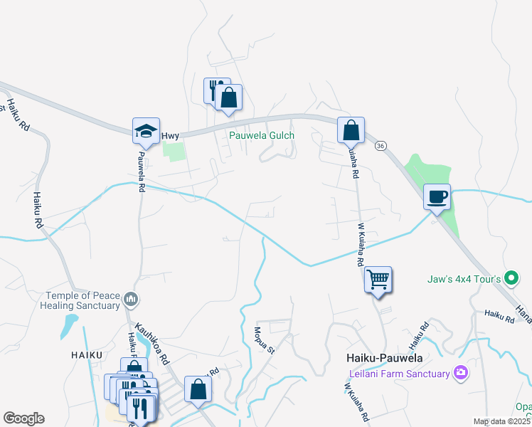 map of restaurants, bars, coffee shops, grocery stores, and more near 708 Kauaheahe Place in Haiku-Pauwela