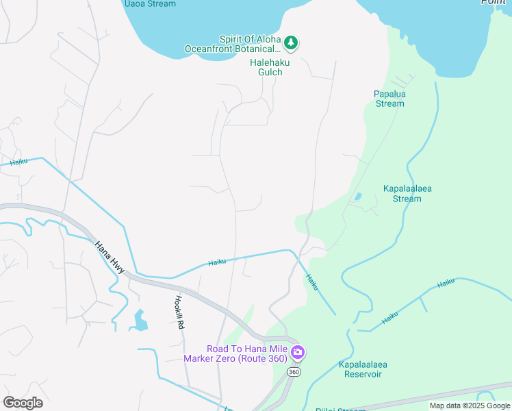 map of restaurants, bars, coffee shops, grocery stores, and more near 45 Kapuaimilia Place in Haiku-Pauwela
