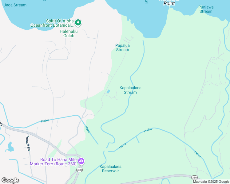 map of restaurants, bars, coffee shops, grocery stores, and more near 400 Kulike Road in Haiku-Pauwela