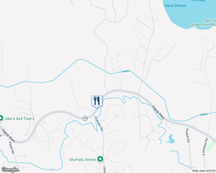 map of restaurants, bars, coffee shops, grocery stores, and more near 4433 Hana Highway in Haiku-Pauwela