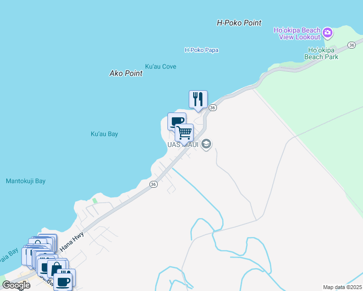 map of restaurants, bars, coffee shops, grocery stores, and more near 17 Kaimao Street in Paia