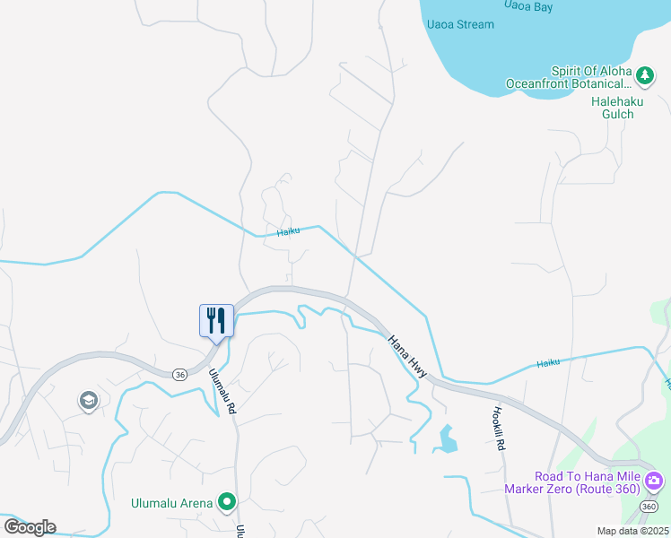 map of restaurants, bars, coffee shops, grocery stores, and more near 17 Manawai Place in Haiku-Pauwela