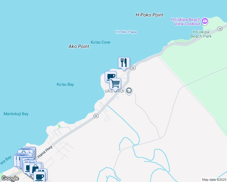 map of restaurants, bars, coffee shops, grocery stores, and more near 17 Kaimao Street in Paia