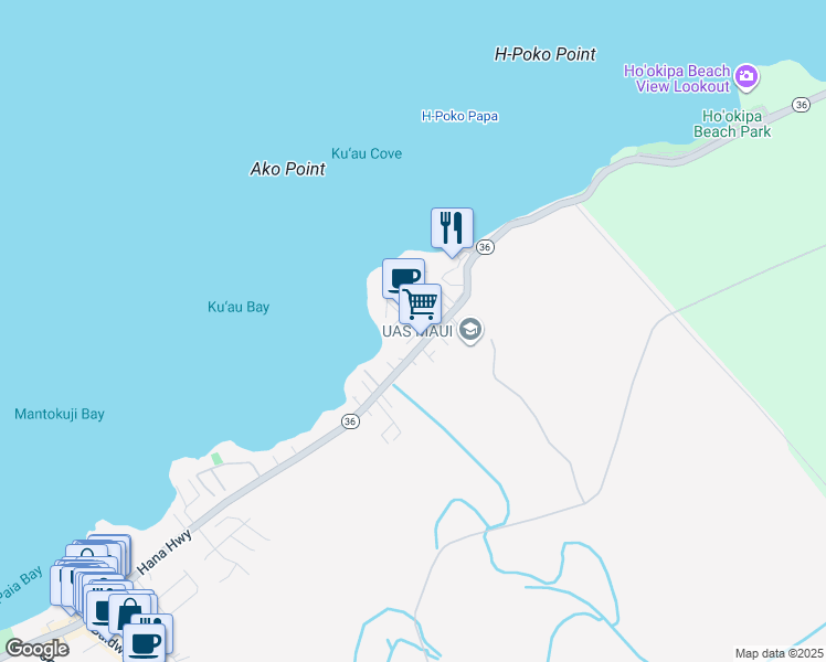 map of restaurants, bars, coffee shops, grocery stores, and more near 17 Kaimao Street in Paia