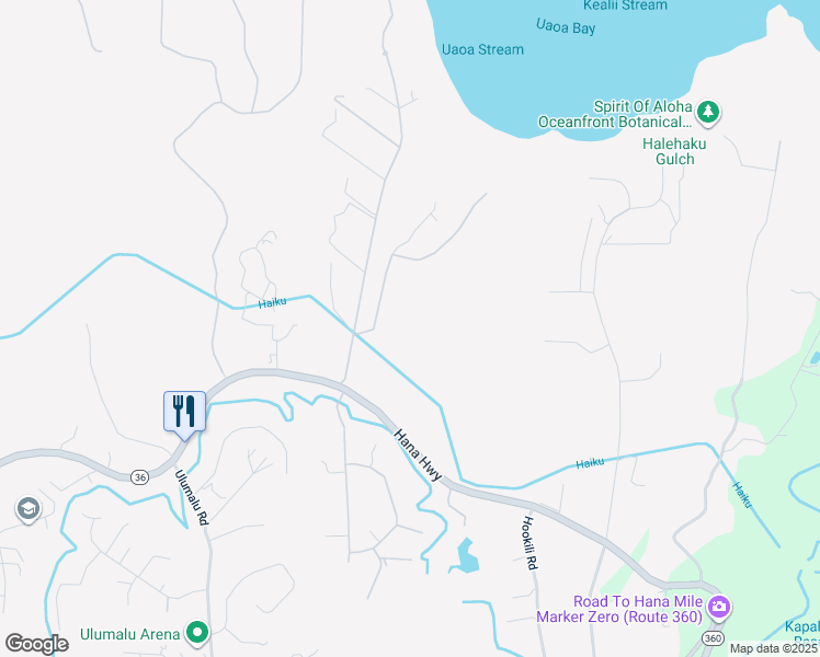 map of restaurants, bars, coffee shops, grocery stores, and more near 110 Mehana Road in Haiku-Pauwela