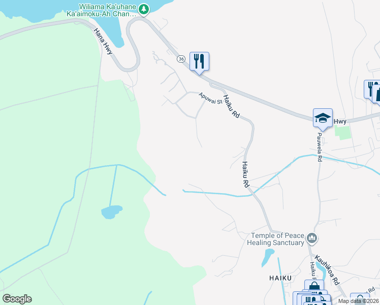 map of restaurants, bars, coffee shops, grocery stores, and more near 160 Piialii Place in Haiku-Pauwela