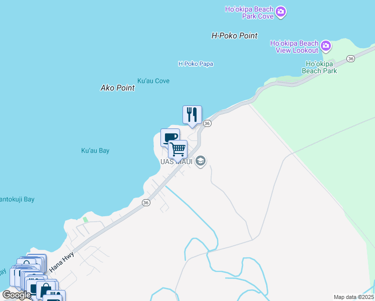map of restaurants, bars, coffee shops, grocery stores, and more near 749 Hana Highway in Paia