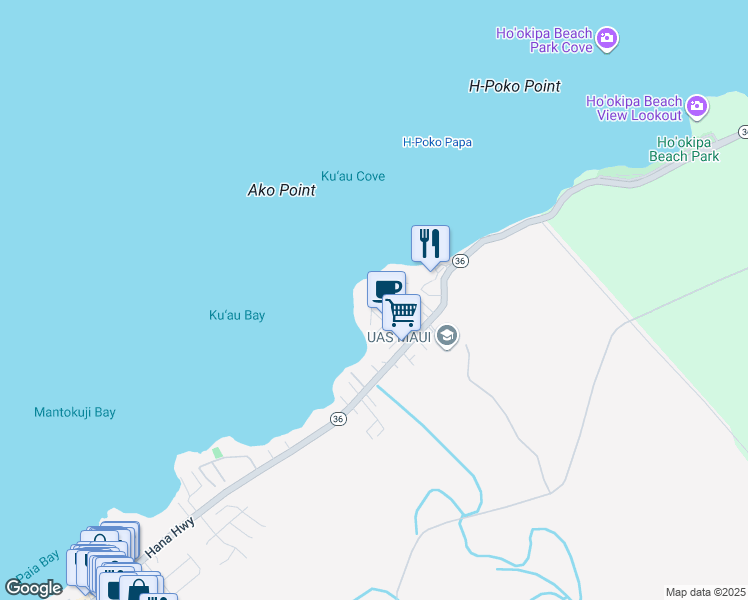 map of restaurants, bars, coffee shops, grocery stores, and more near 90 Aleiki Place in Paia