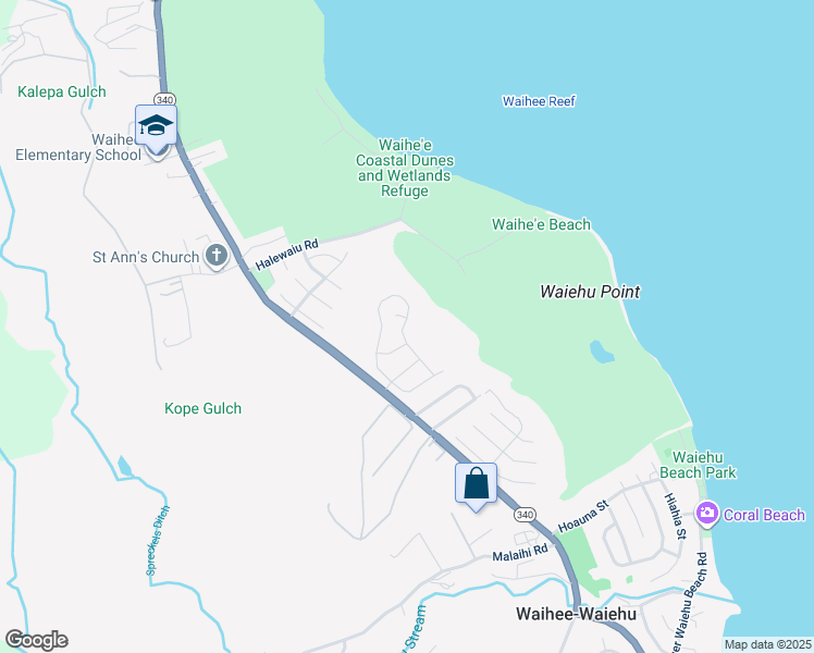 map of restaurants, bars, coffee shops, grocery stores, and more near 189 Kaulana Na Pua Circle in Wailuku