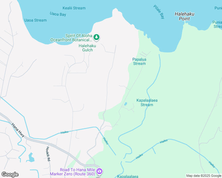 map of restaurants, bars, coffee shops, grocery stores, and more near 420 Haumana Road in Haiku-Pauwela