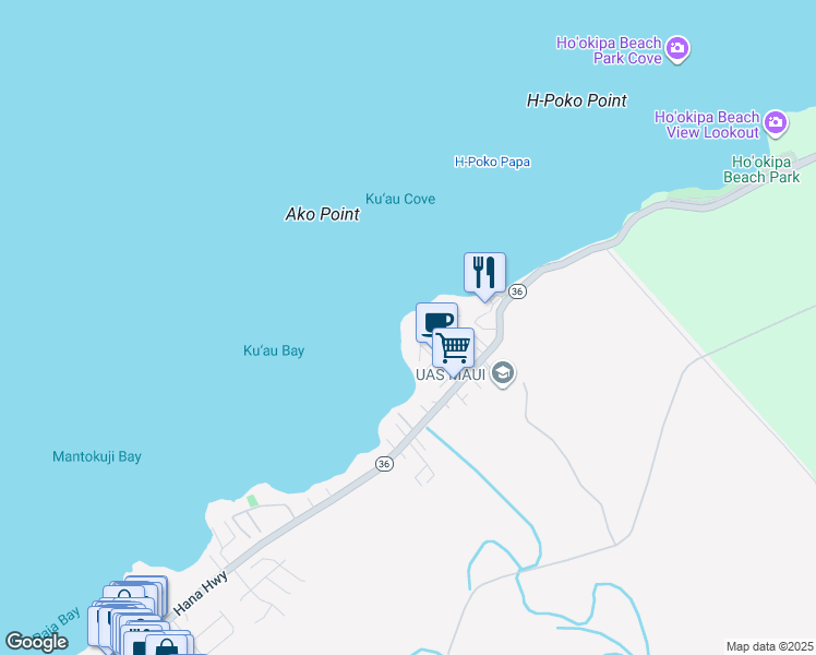map of restaurants, bars, coffee shops, grocery stores, and more near 89 Aleiki Place in Paia