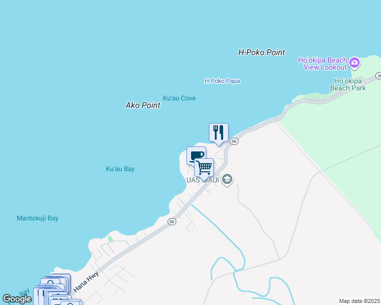 map of restaurants, bars, coffee shops, grocery stores, and more near 111 Aleiki Place in Paia