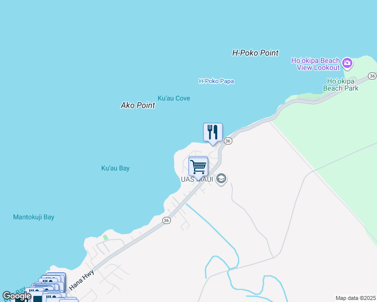 map of restaurants, bars, coffee shops, grocery stores, and more near 115 Aleiki Place in Paia