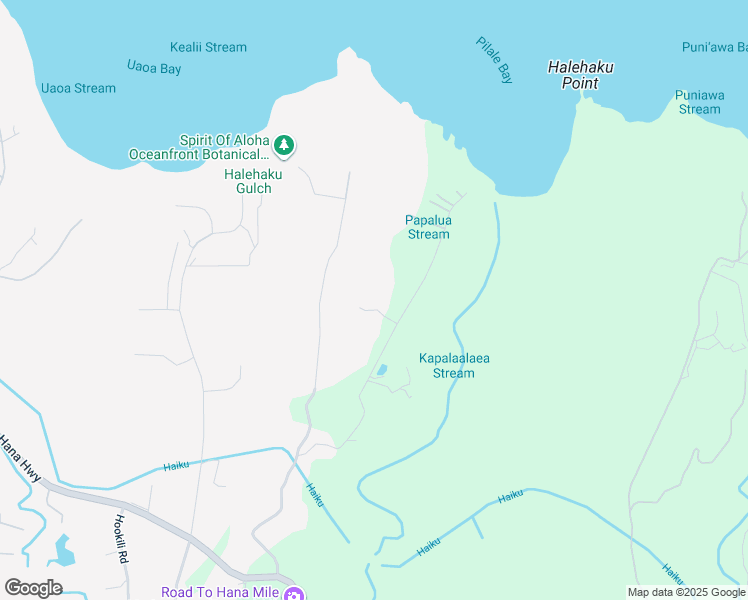 map of restaurants, bars, coffee shops, grocery stores, and more near 493 Kulike Road in Haiku-Pauwela