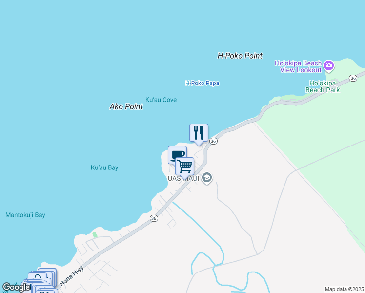 map of restaurants, bars, coffee shops, grocery stores, and more near 127 Aleiki Place in Paia