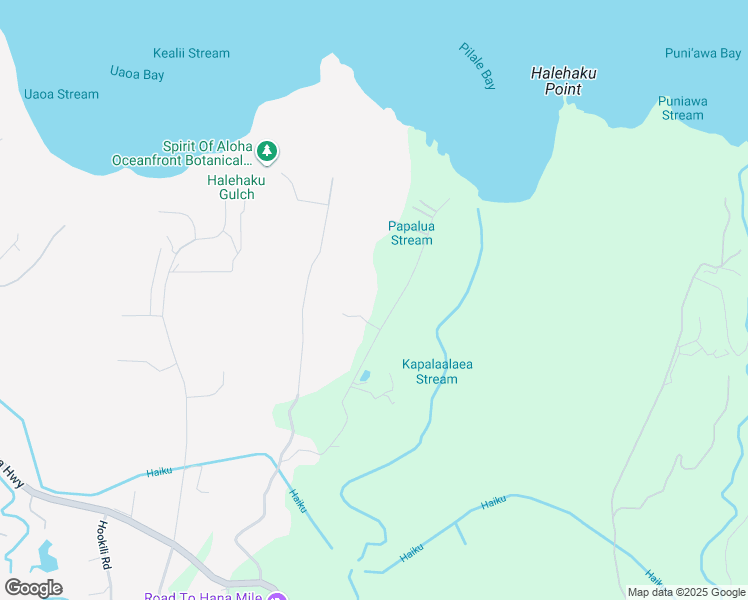 map of restaurants, bars, coffee shops, grocery stores, and more near 525 Kulike Road in Haiku-Pauwela