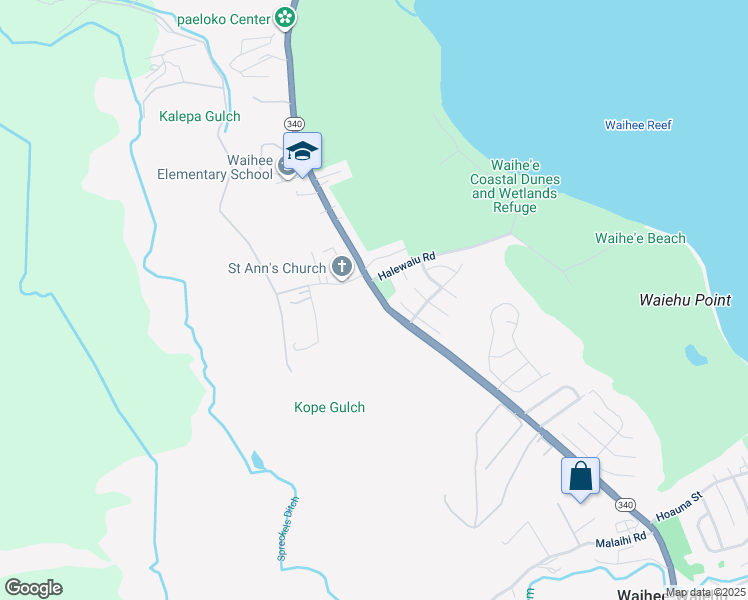 map of restaurants, bars, coffee shops, grocery stores, and more near 1925 Kahekili Highway in Wailuku