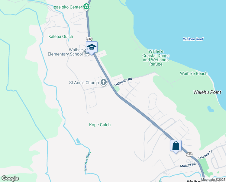 map of restaurants, bars, coffee shops, grocery stores, and more near 1933 Kahekili Highway in Wailuku