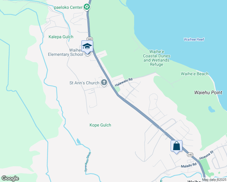 map of restaurants, bars, coffee shops, grocery stores, and more near 1933 Kahekili Highway in Wailuku