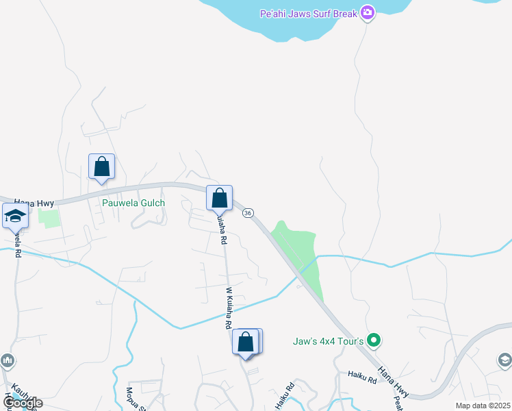 map of restaurants, bars, coffee shops, grocery stores, and more near 0 Hana Highway in Paia