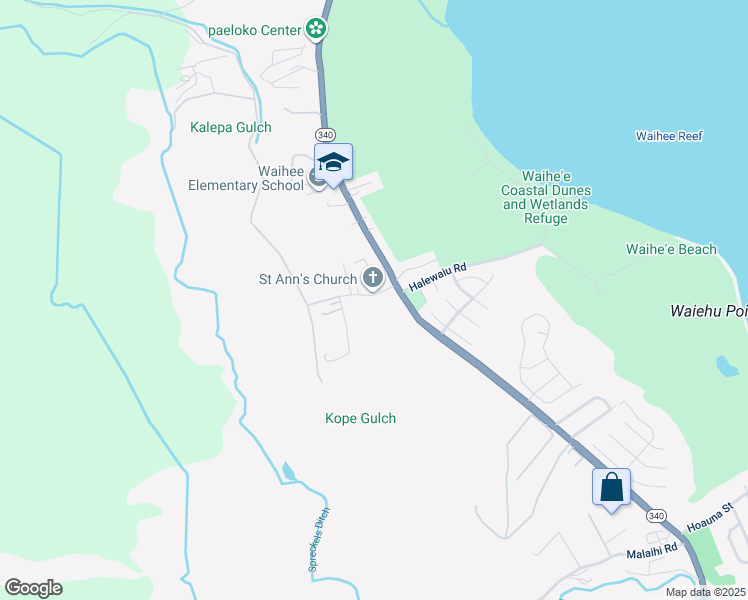 map of restaurants, bars, coffee shops, grocery stores, and more near 37 Kuhinia Street in Wailuku