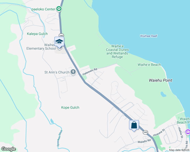 map of restaurants, bars, coffee shops, grocery stores, and more near 149 Limu Eleele Place in Wailuku