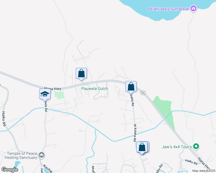 map of restaurants, bars, coffee shops, grocery stores, and more near 250 Waikina Loop in Haiku-Pauwela