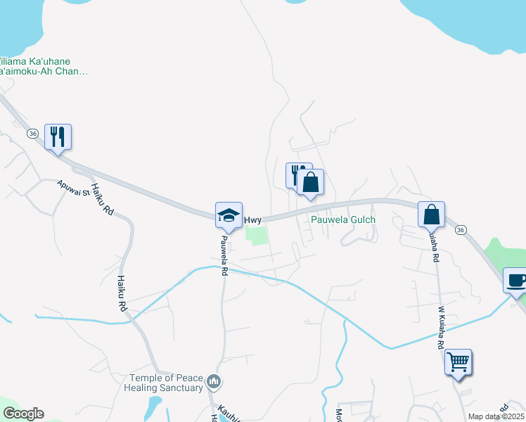 map of restaurants, bars, coffee shops, grocery stores, and more near 0 Hana Highway in Paia