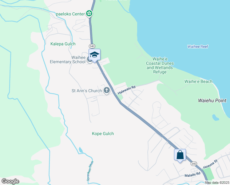 map of restaurants, bars, coffee shops, grocery stores, and more near 1962 Kahekili Highway in Wailuku
