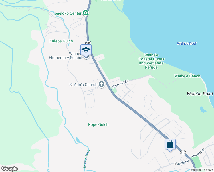 map of restaurants, bars, coffee shops, grocery stores, and more near 1987 Kahekili Highway in Wailuku