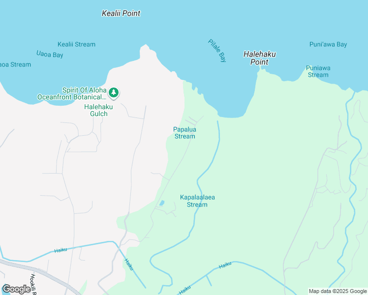 map of restaurants, bars, coffee shops, grocery stores, and more near 595 Kulike Road in Haiku-Pauwela