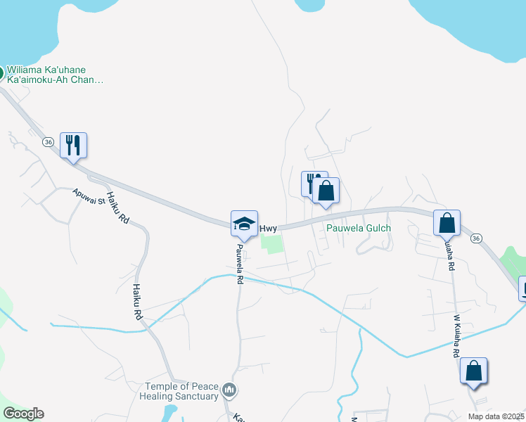 map of restaurants, bars, coffee shops, grocery stores, and more near 0 Hana Highway in Paia