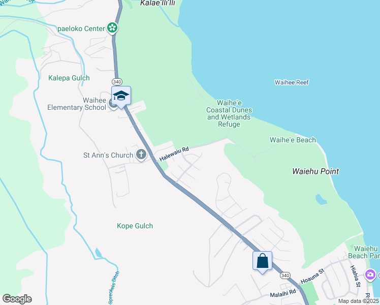 map of restaurants, bars, coffee shops, grocery stores, and more near 81 Limu Kala Street in Wailuku