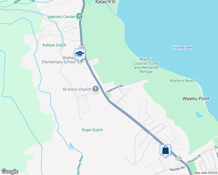 map of restaurants, bars, coffee shops, grocery stores, and more near 40 Wilipohaku Street in Wailuku