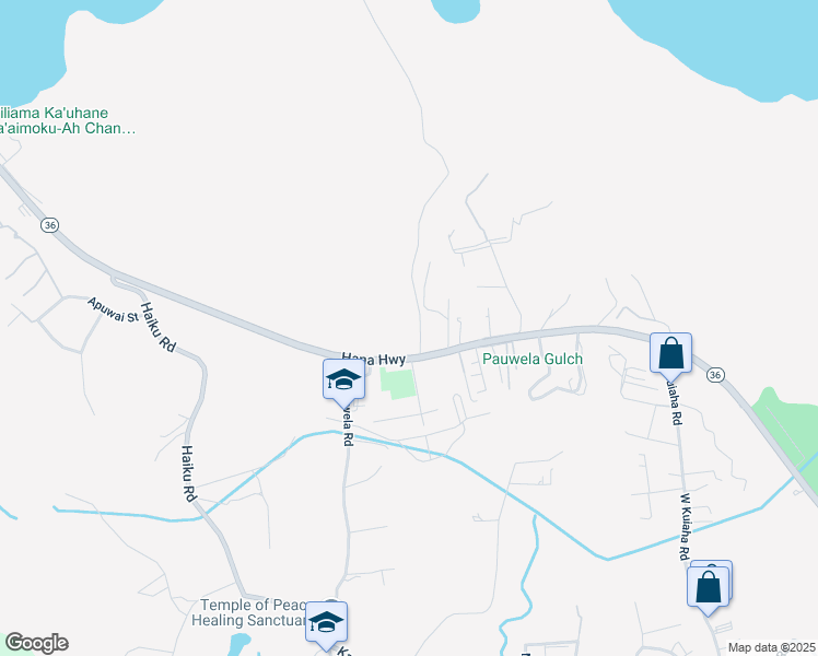 map of restaurants, bars, coffee shops, grocery stores, and more near 2865 Hana Highway in Hana