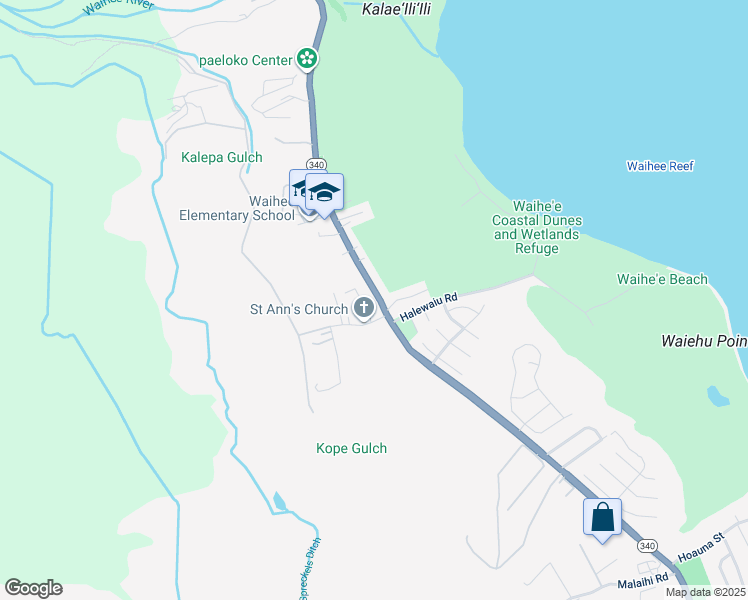map of restaurants, bars, coffee shops, grocery stores, and more near 1991 Kahekili Highway in Wailuku