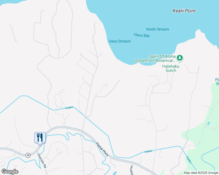 map of restaurants, bars, coffee shops, grocery stores, and more near 300 Mehana Road in Haiku-Pauwela