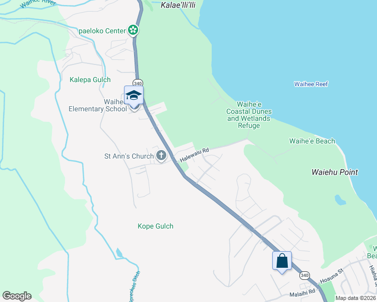 map of restaurants, bars, coffee shops, grocery stores, and more near 40 Wilipohaku Street in Wailuku