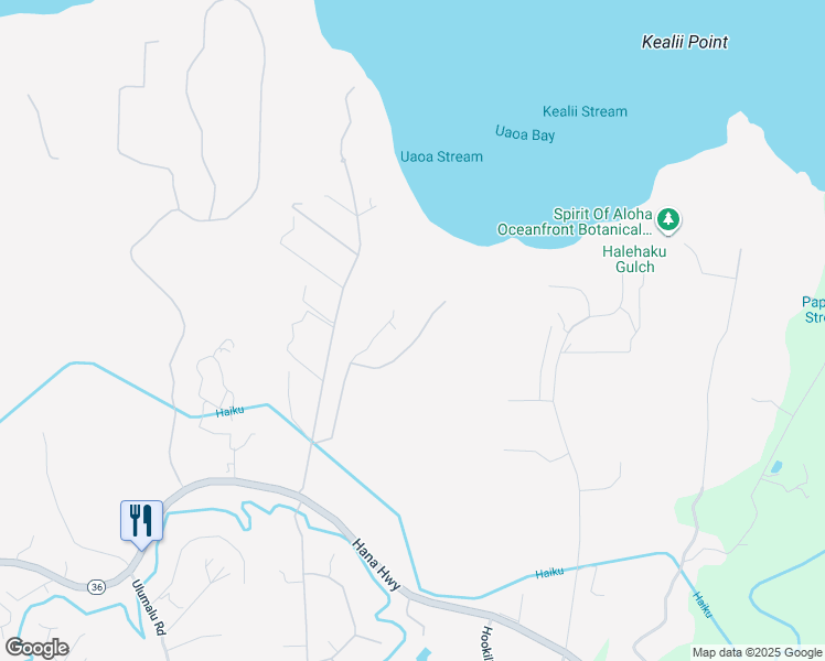 map of restaurants, bars, coffee shops, grocery stores, and more near 300 Mehana Road in Haiku-Pauwela