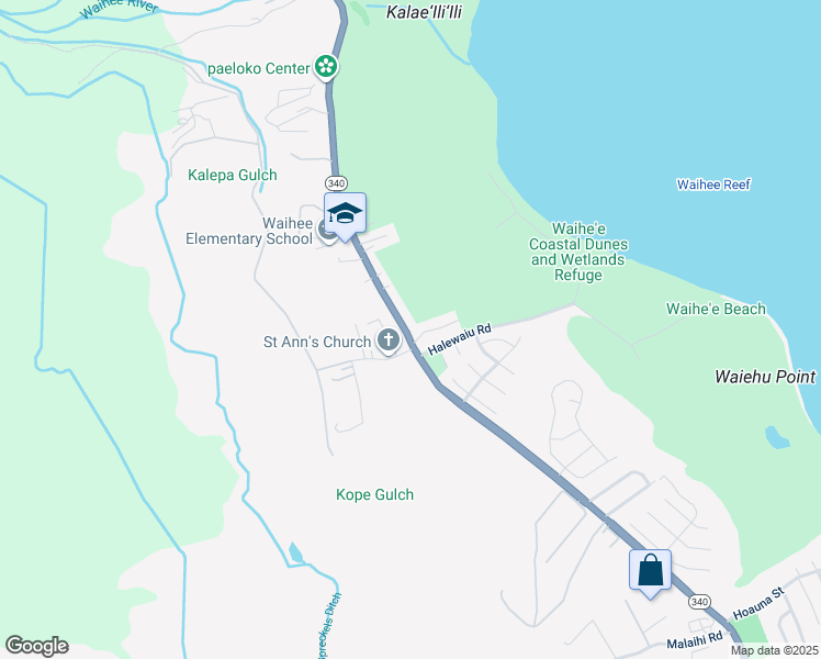 map of restaurants, bars, coffee shops, grocery stores, and more near 1988 Kahekili Highway in Wailuku