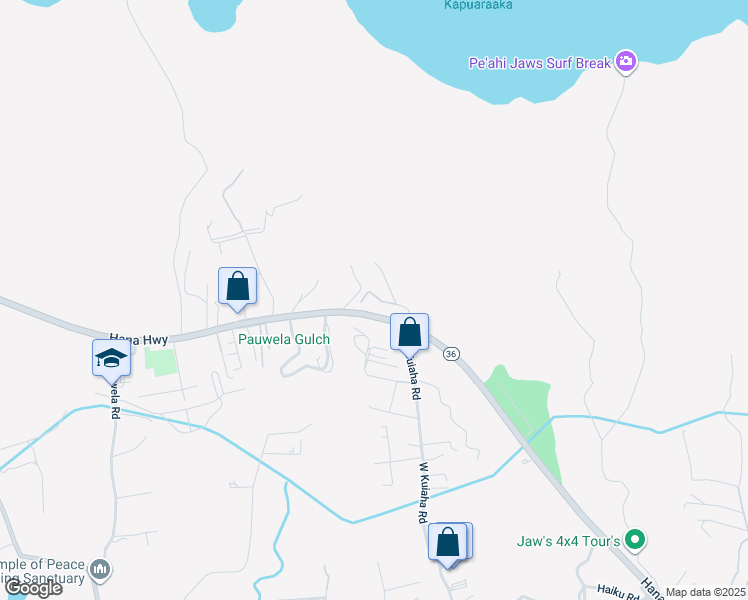 map of restaurants, bars, coffee shops, grocery stores, and more near 160 Nahele Road in Haiku-Pauwela