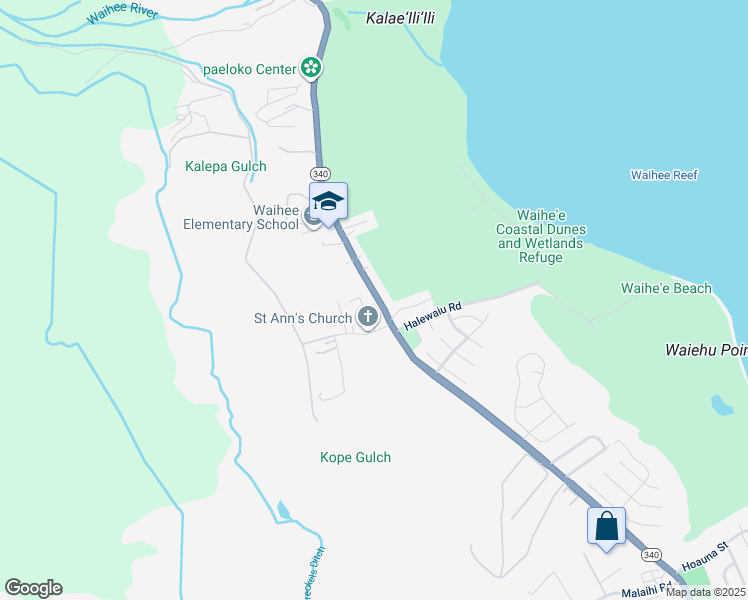 map of restaurants, bars, coffee shops, grocery stores, and more near 2007 Kahekili Highway in Wailuku
