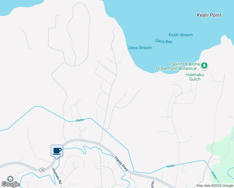 map of restaurants, bars, coffee shops, grocery stores, and more near 277 Mehana Road in Haiku-Pauwela