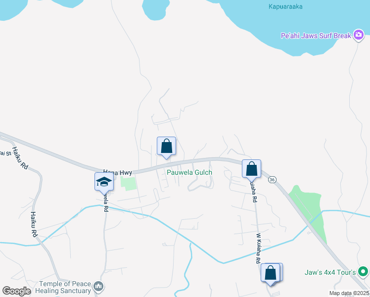 map of restaurants, bars, coffee shops, grocery stores, and more near 40 Kahiapo Place in Haiku-Pauwela